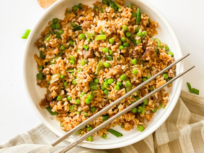 Fried Brown Rice with Sausage