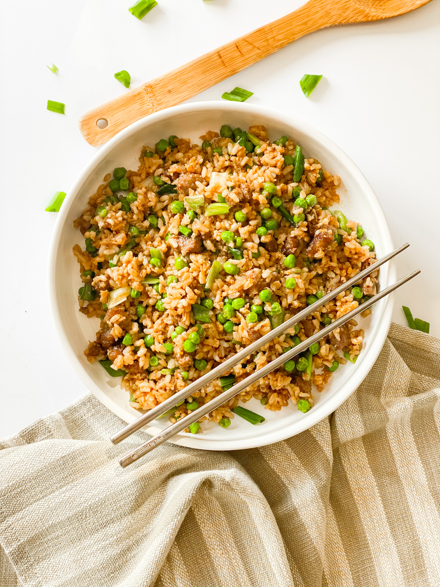 Fried Brown Rice With Sausage Goolsby Sausage